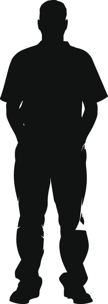 AI generated Silhouette prisoner black color only full body vector