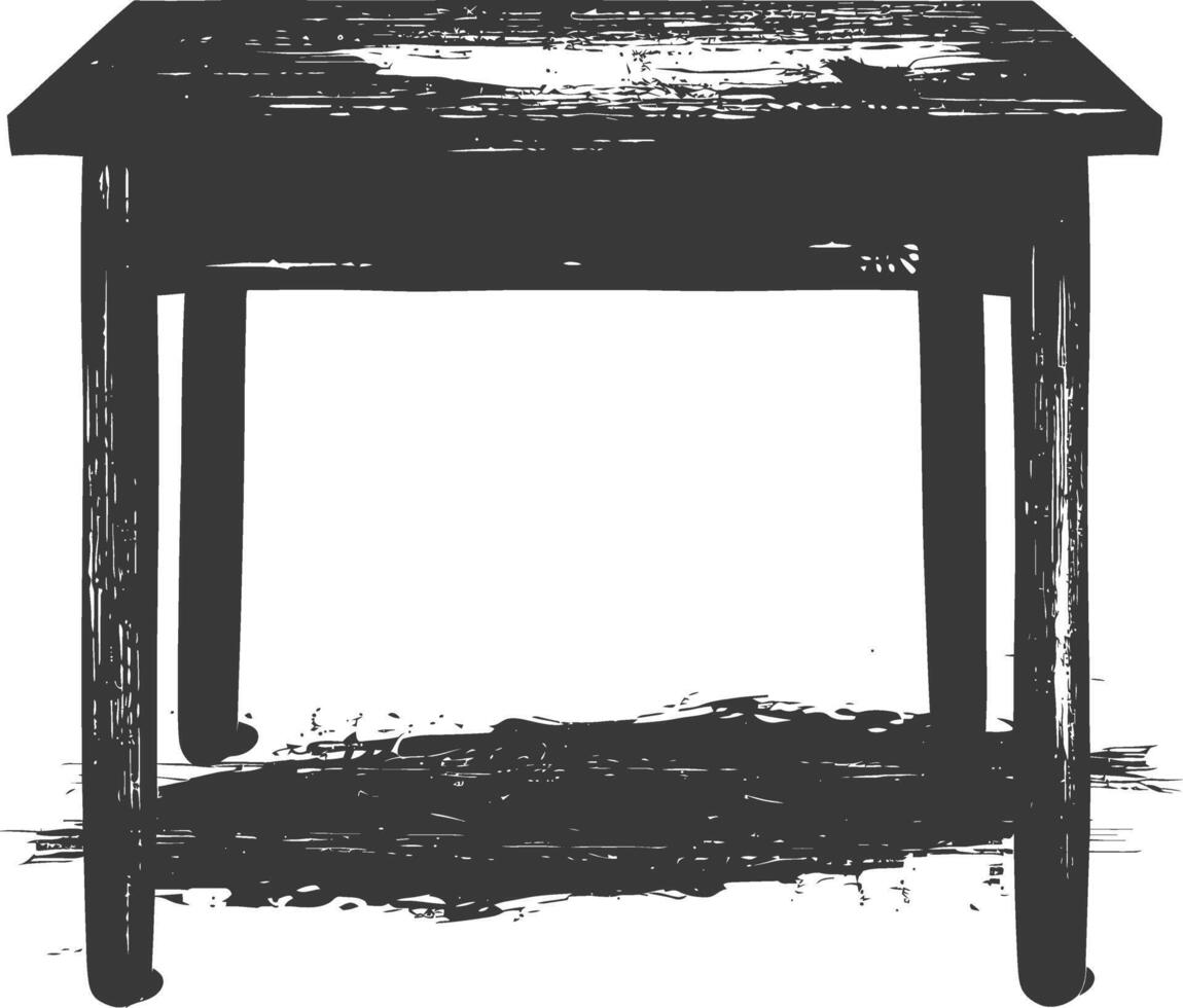 AI generated Silhouette Wooden Table black color only vector