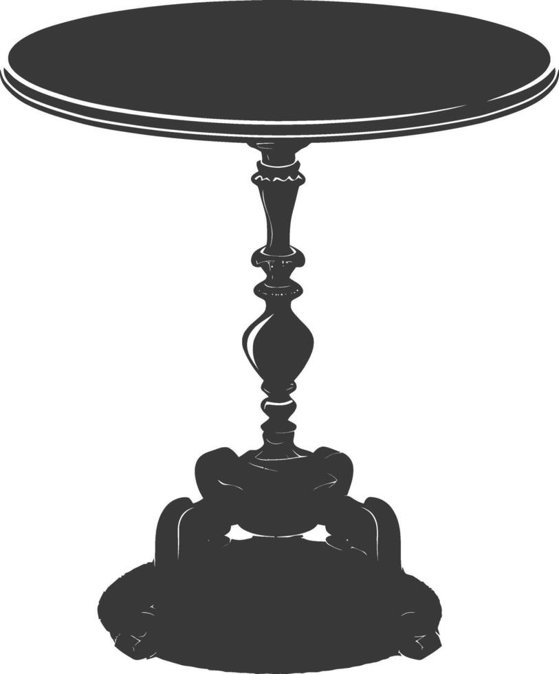 AI generated Silhouette Wooden Table black color only vector