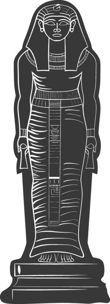 AI generated Silhouette ancient sarcophagus black color only vector