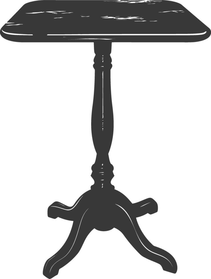 AI generated Silhouette Wooden Table black color only vector