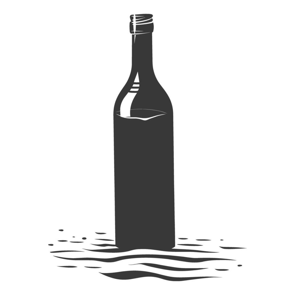 ai generado silueta un botella negro color solamente vector