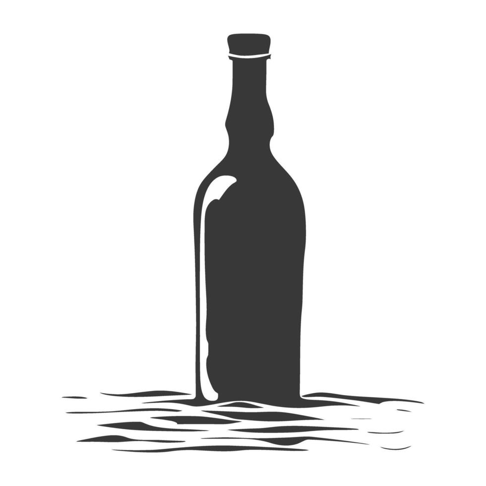 ai generado silueta un botella negro color solamente vector