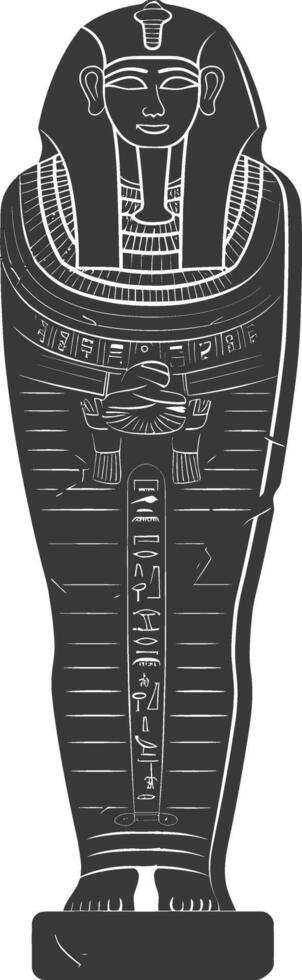 AI generated Silhouette ancient sarcophagus black color only vector