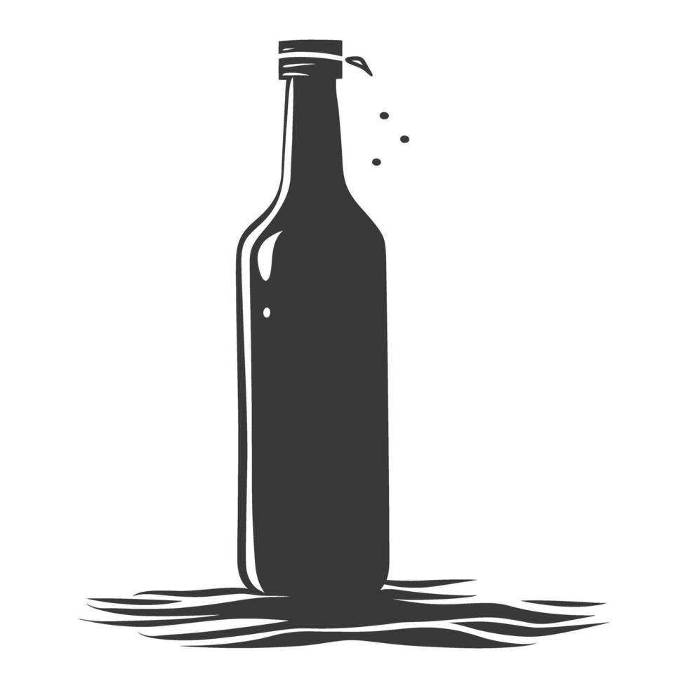 ai generado silueta un botella negro color solamente vector