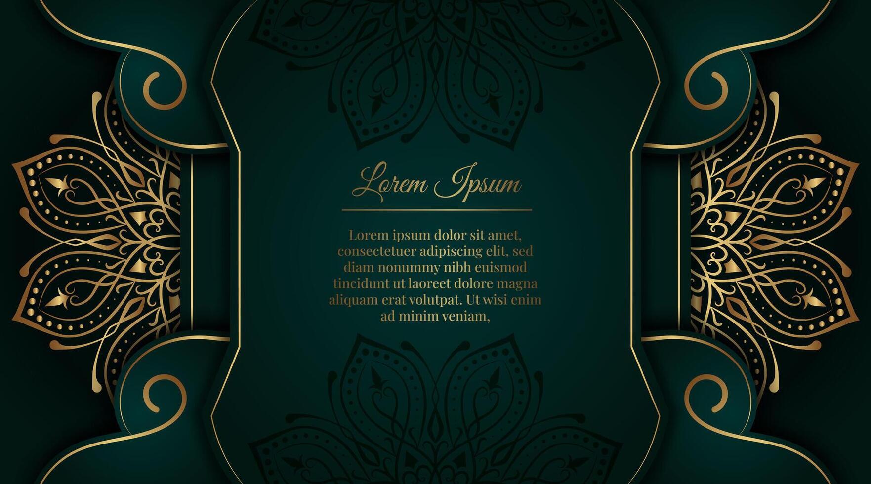 Luxury background with golden mandala ornament vector
