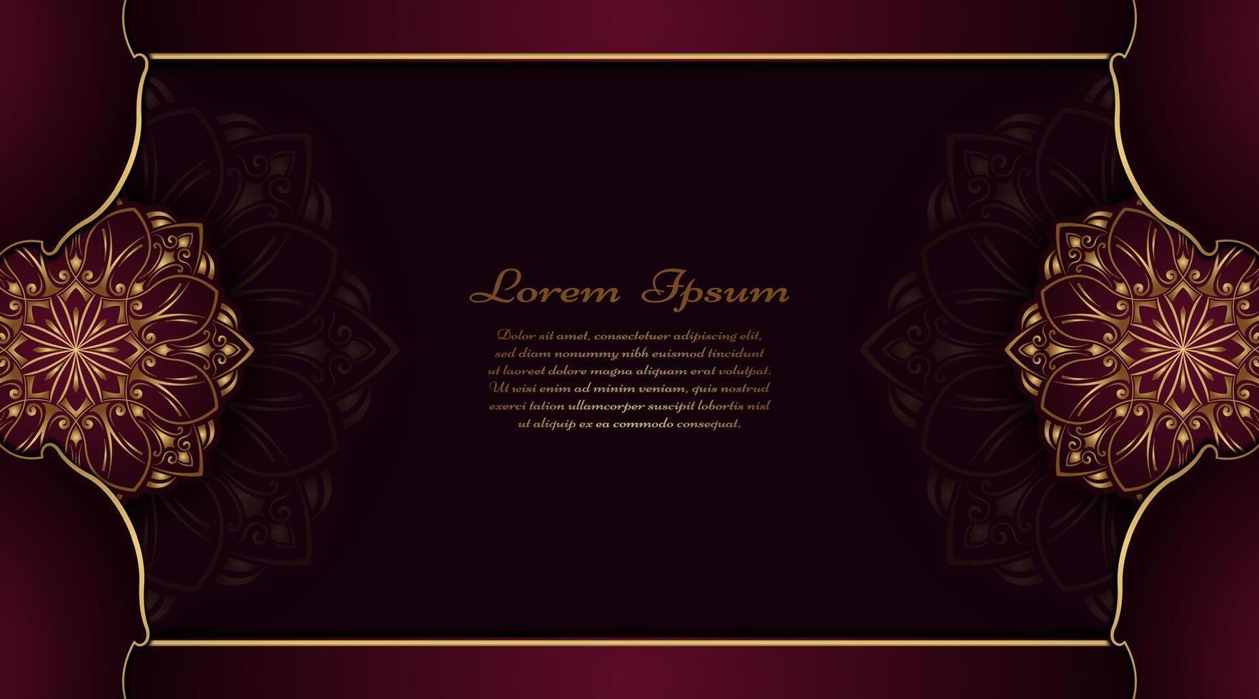 Luxury background with golden mandala ornament vector