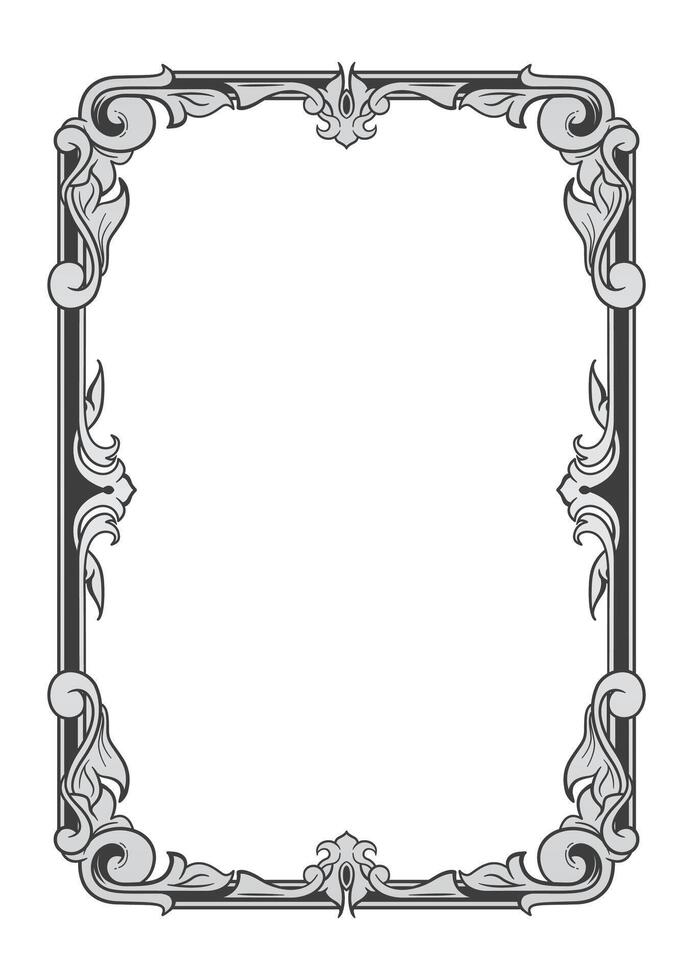 Carved floral frames, classic decoration vector