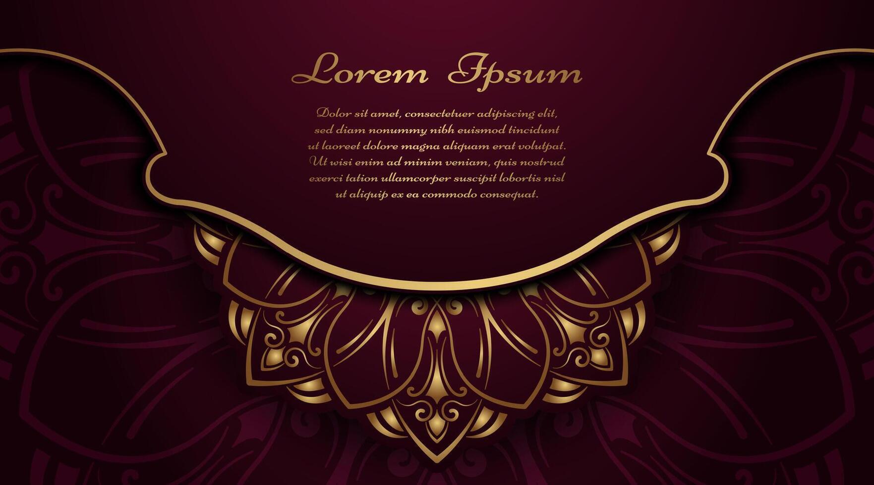 Luxury background with golden mandala ornament vector