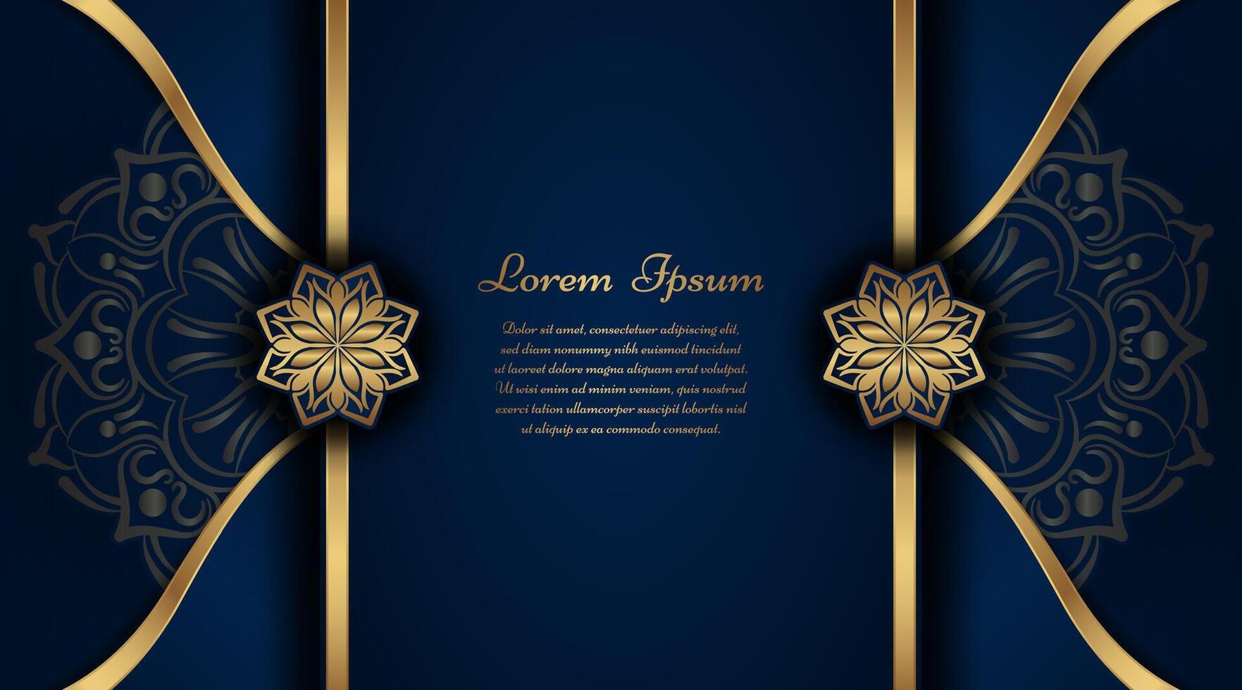 luxury mandala background, Blue and gold, design vector