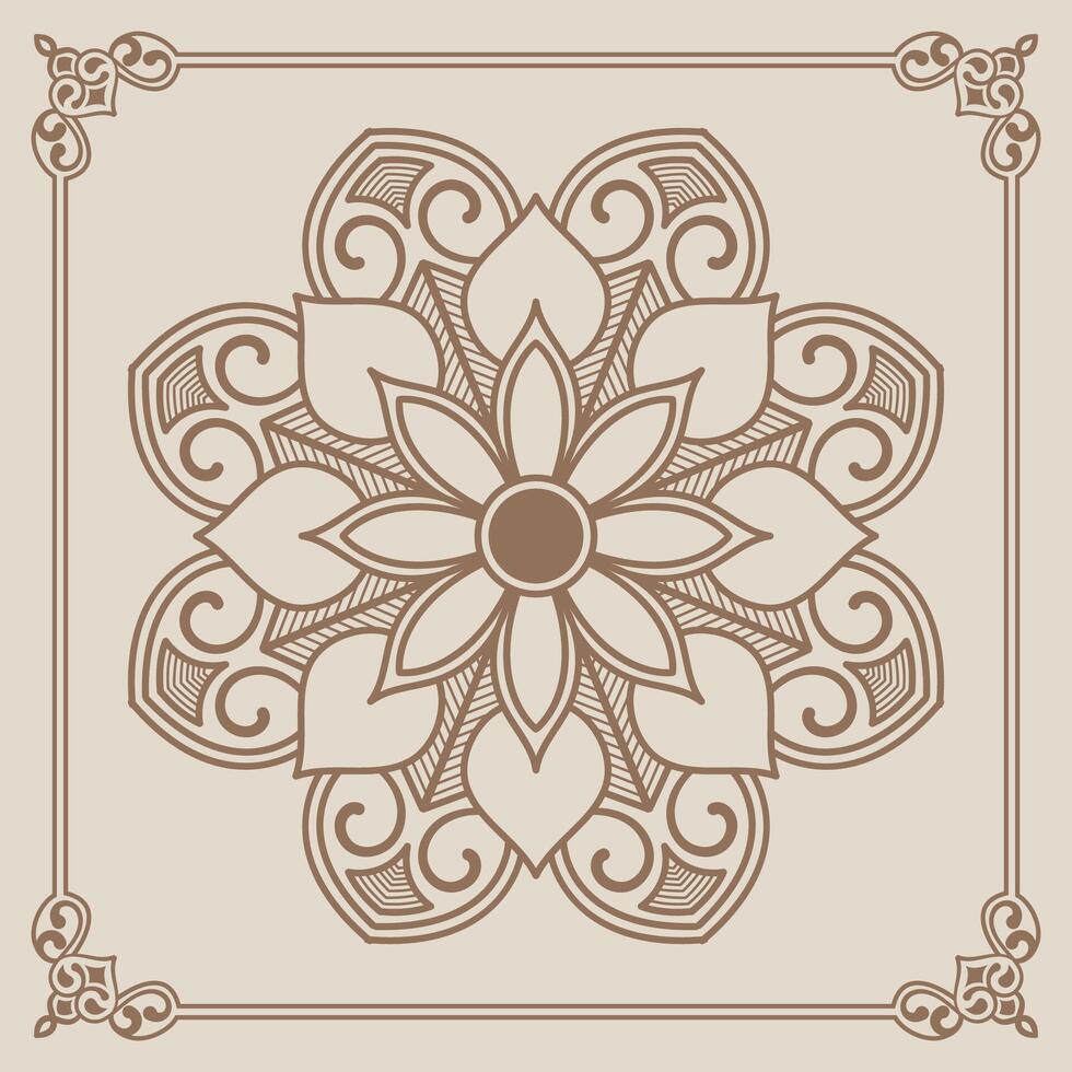 mandala ornamento, redondo decorativo diseño vector