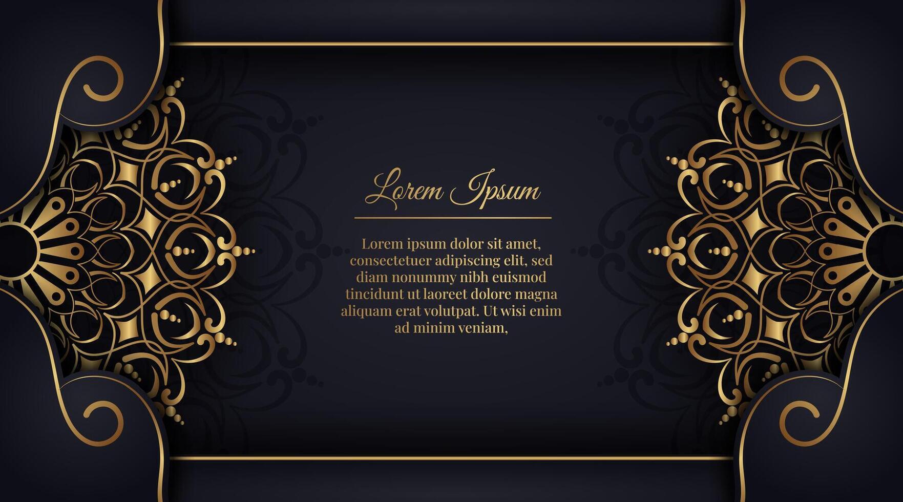 Luxury background with golden mandala ornament vector