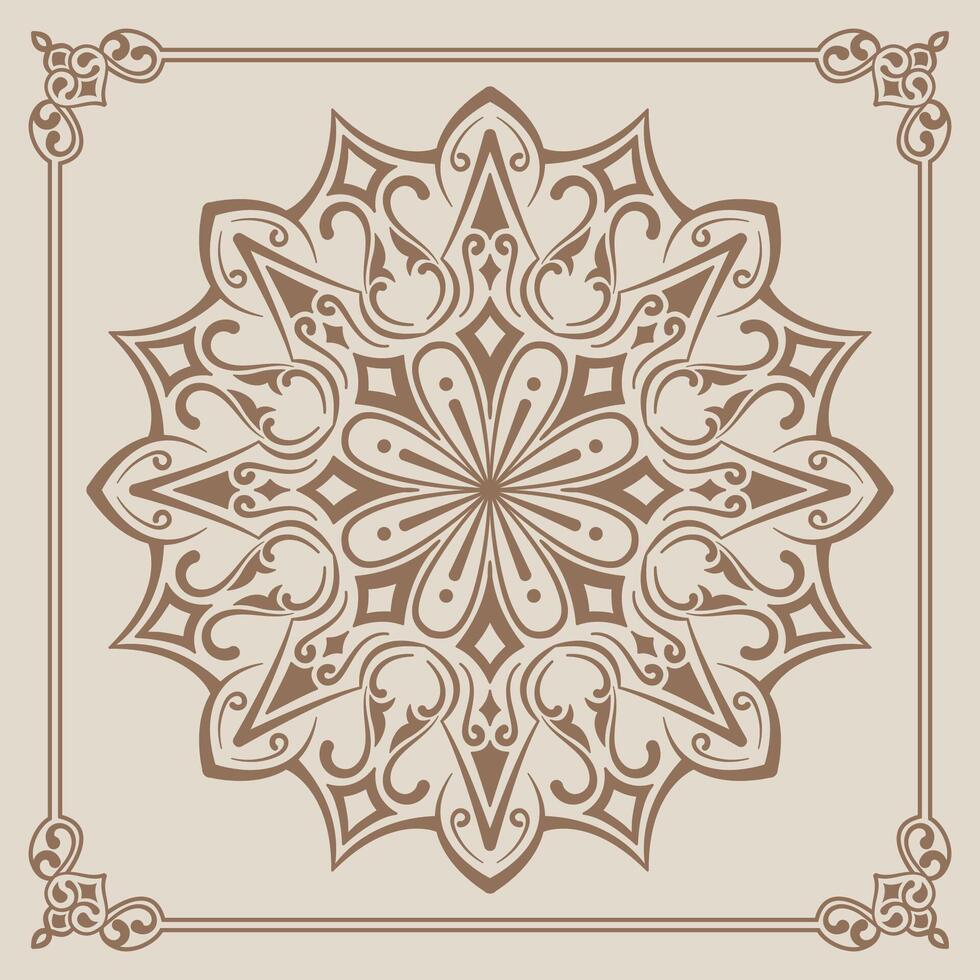 mandala ornament, round decorative design vector