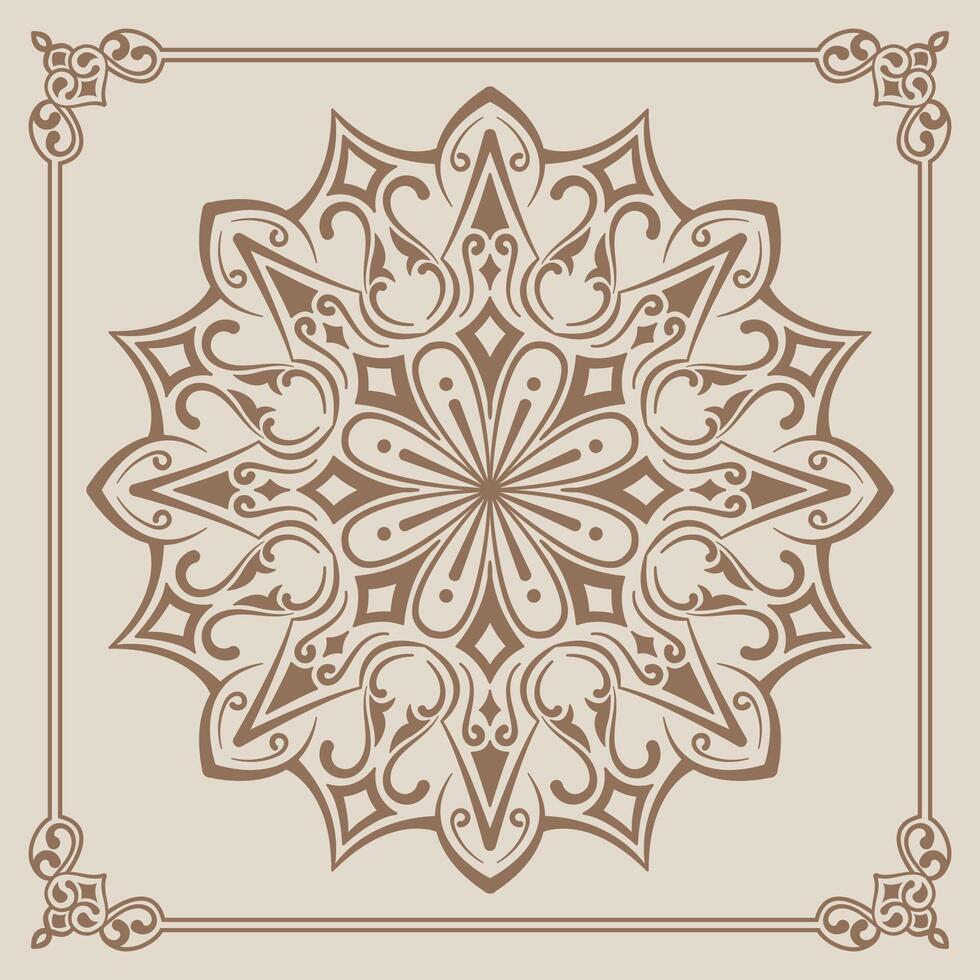 mandala ornamento, redondo decorativo diseño vector