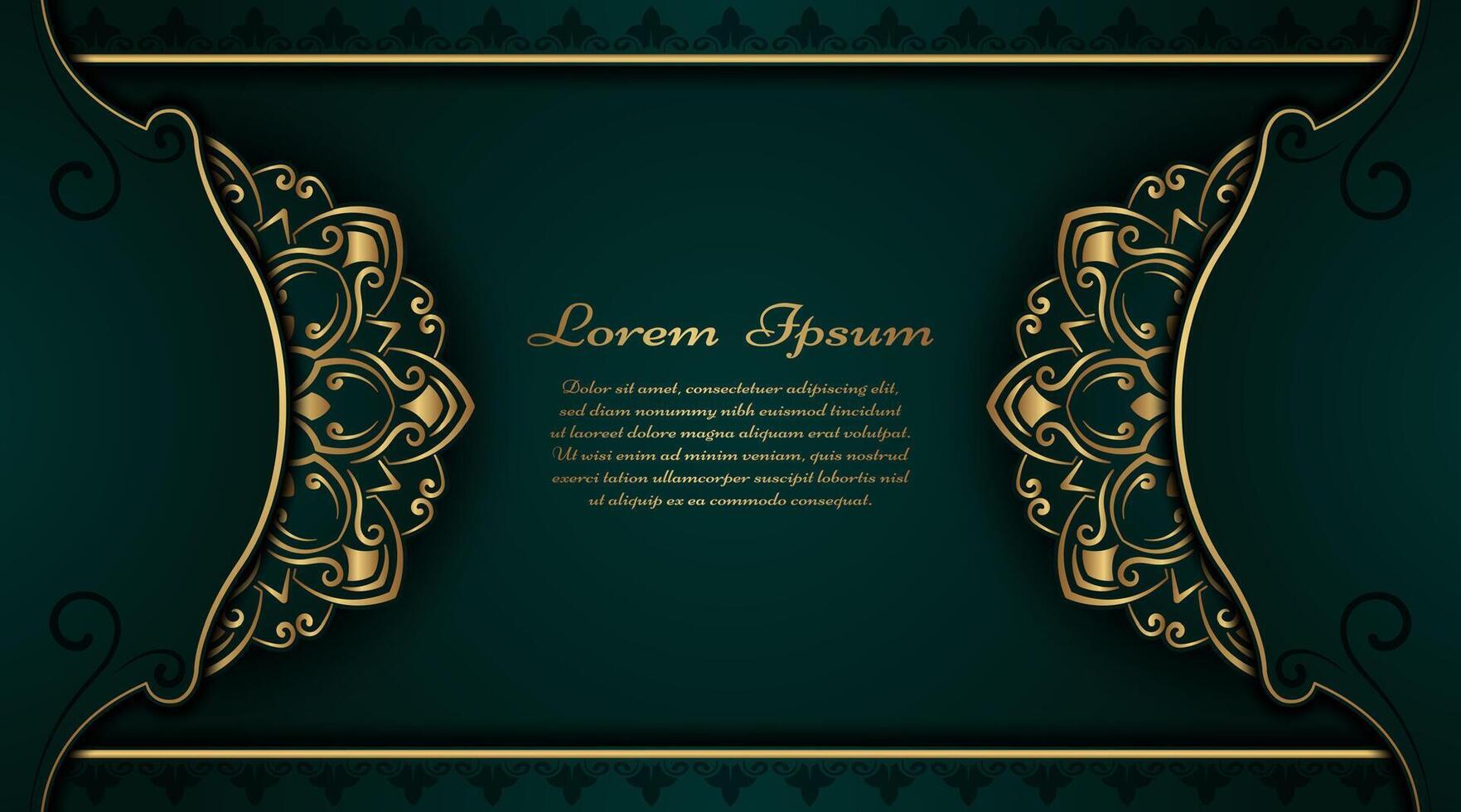 Luxury background with golden mandala ornament vector