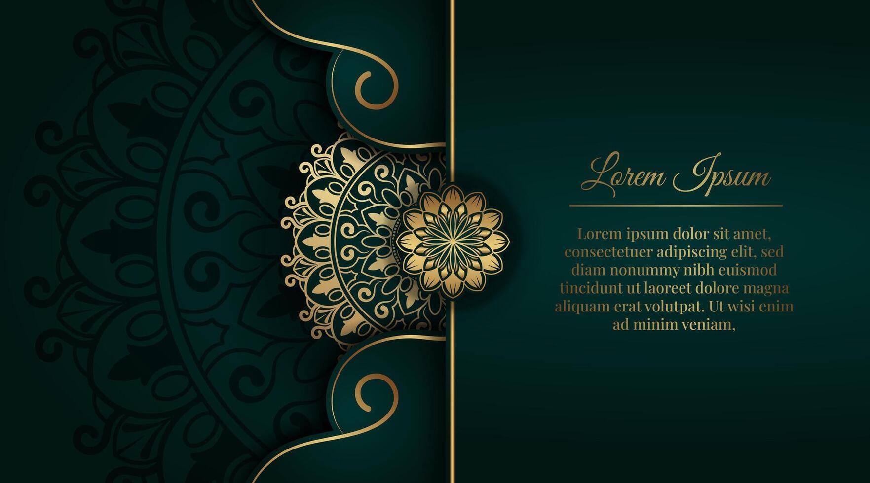 Luxury background with golden mandala ornament vector