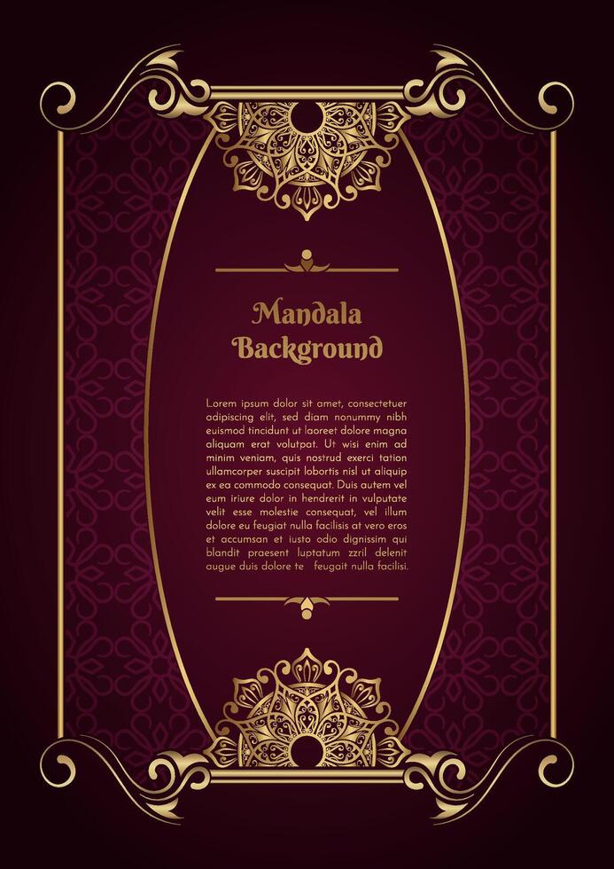 Luxury background with golden mandala ornament vector