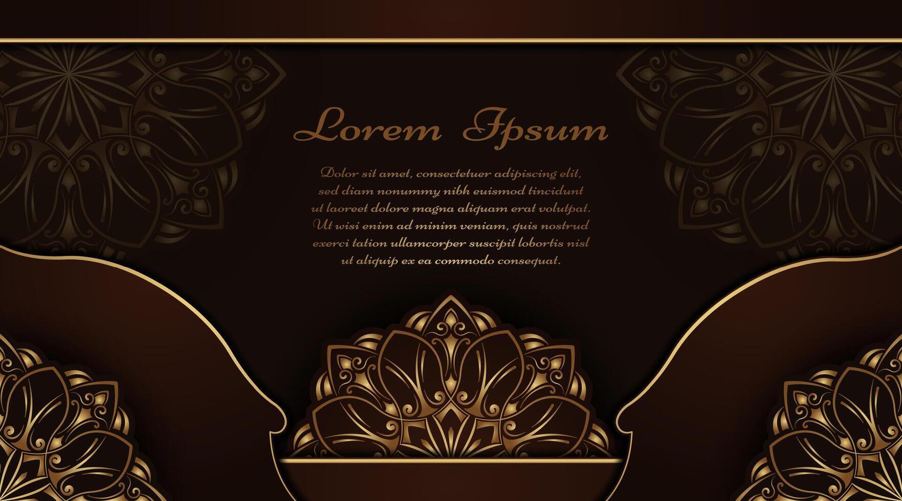 Luxury background with golden mandala ornament vector