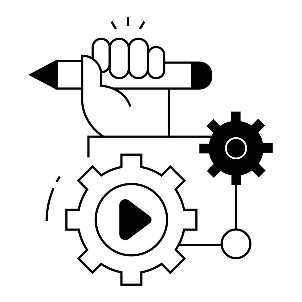 Project Execution Icon Illustration. Efficient Project Execution Illustration. Graphic depiction of streamlined project execution process ensuring timely and successful project delivery. vector