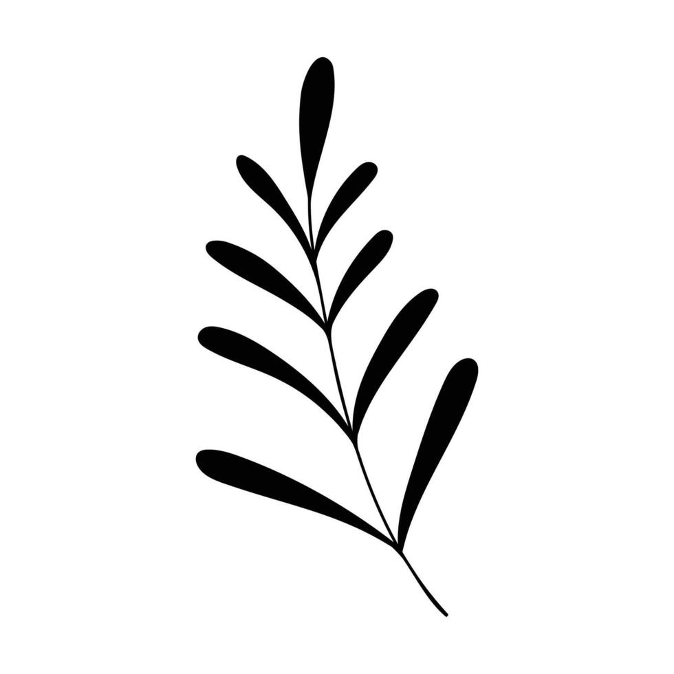 black silhouette of a plant, isolated on a white background vector