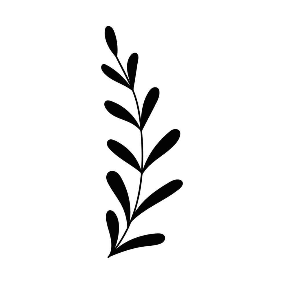 black silhouette of a plant, isolated on a white background vector