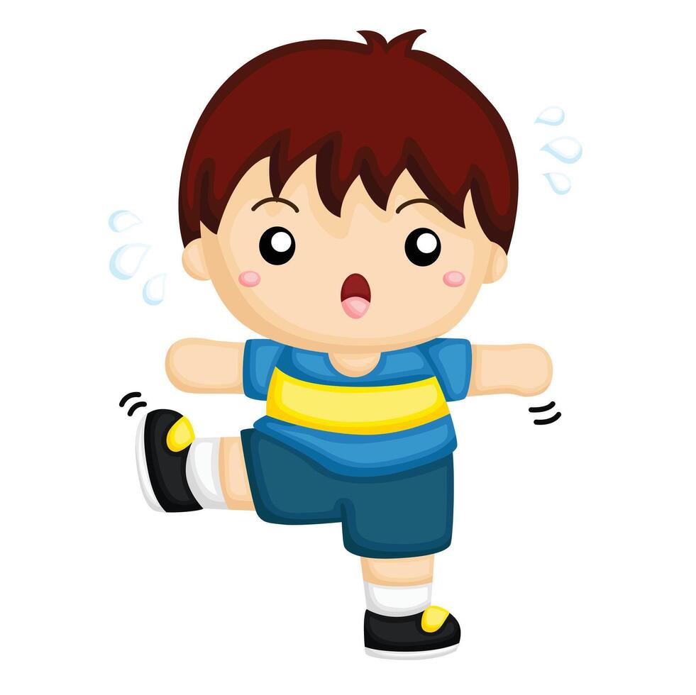 Kids Doing Healthy Lifestyle Workout Activity Cartoon Illustration Vector Clipart Sticker