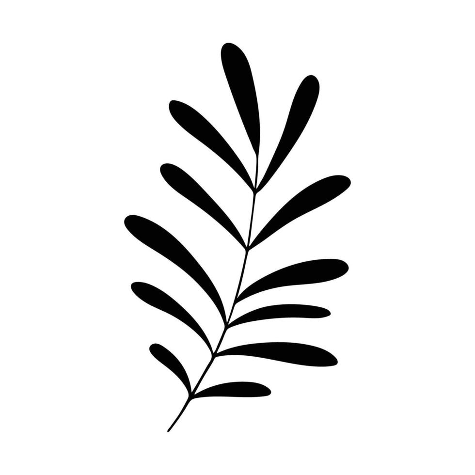 black silhouette of a plant, isolated on a white background vector