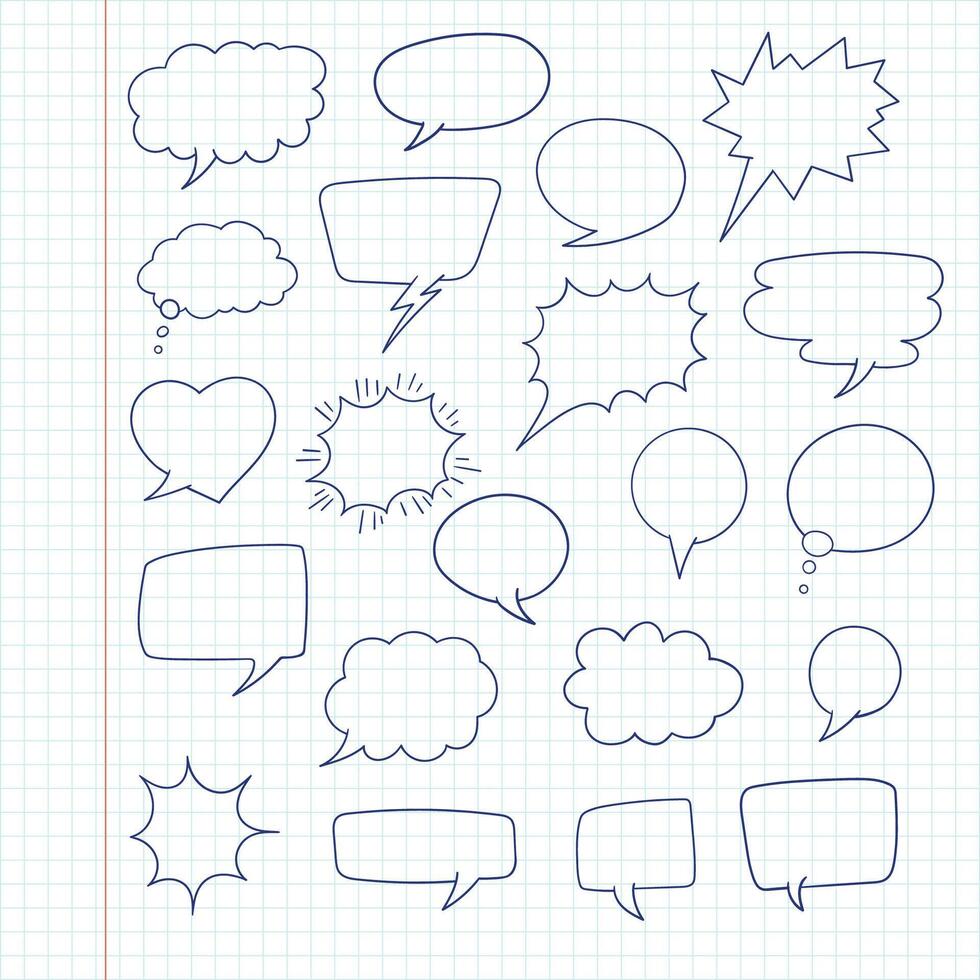 Set of colorful doodle on paper background vector