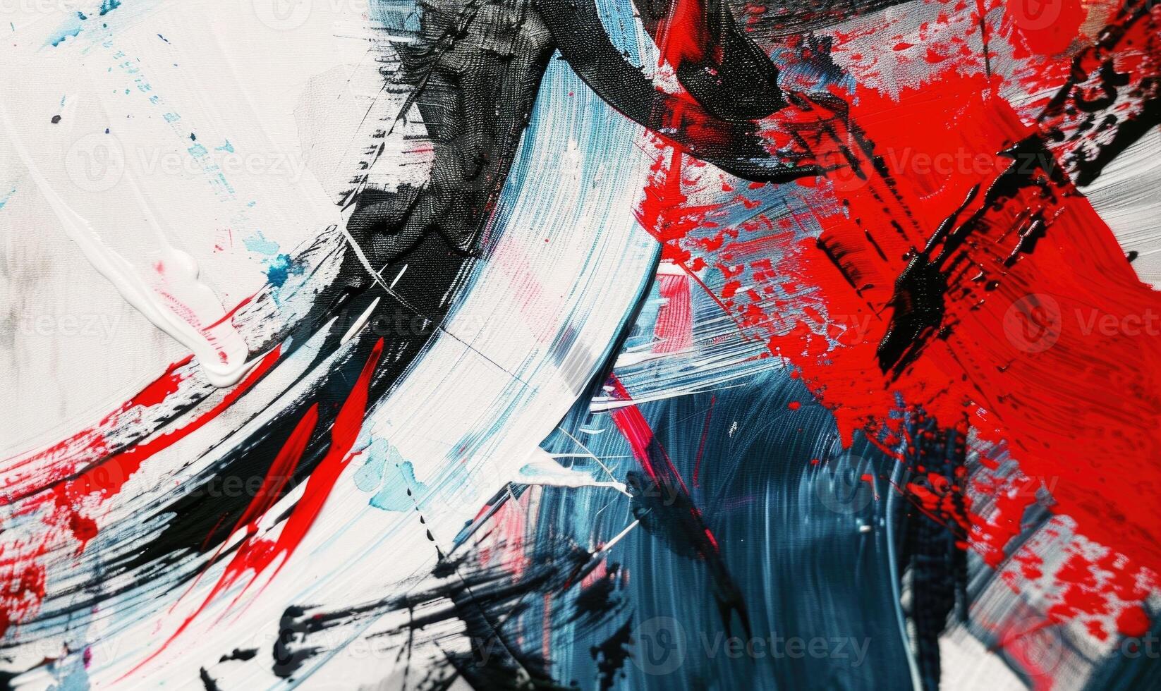 AI generated Multicolored brush stroke artwork with a mixture of thick and thin strokes on a white surface, abstract background photo