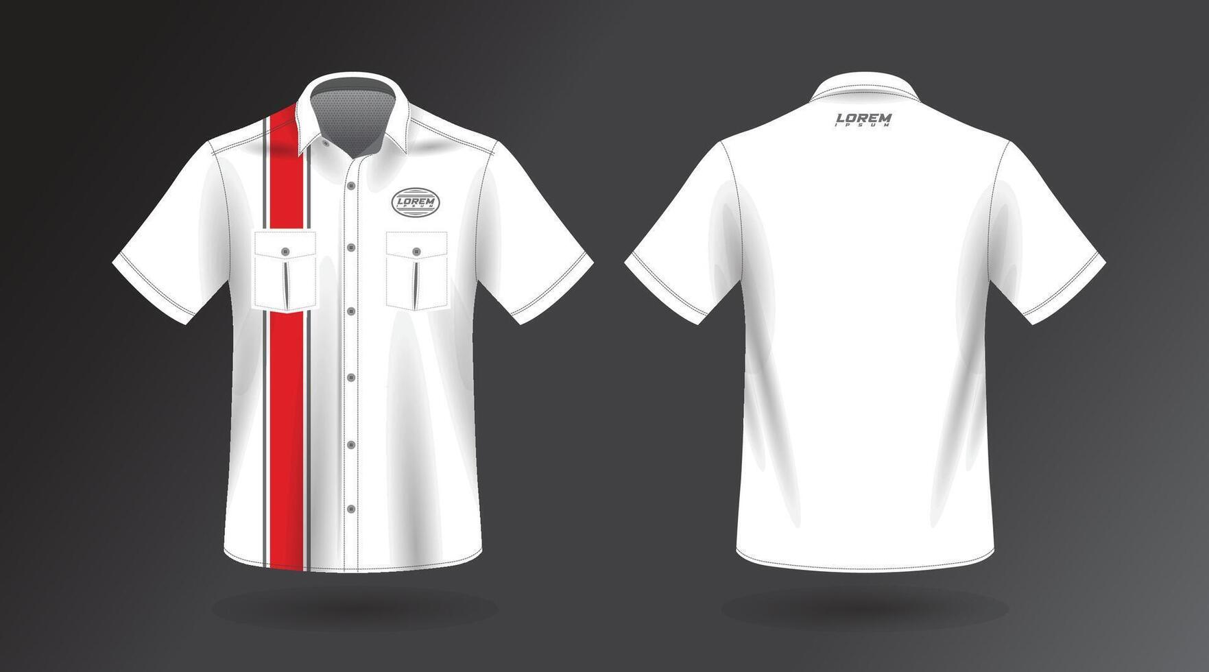 modern short sleeve shirt design for work . front and back view, Vector File