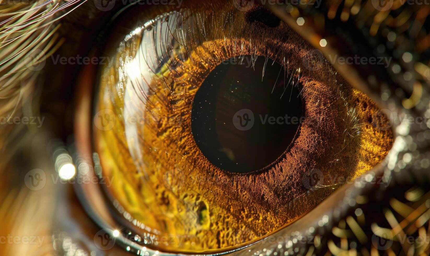 AI generated Macro shot of the eye of an animal. Close-up photo