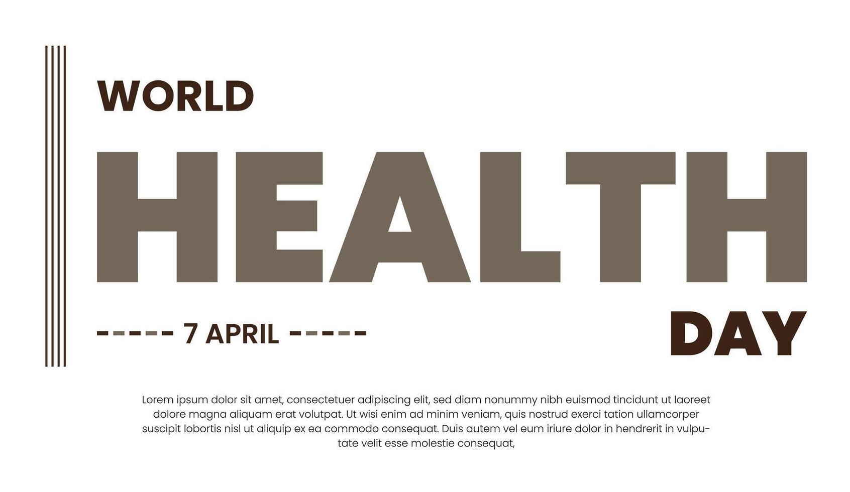 World Health Day banner with stethoscope and world map. Vector illustration.