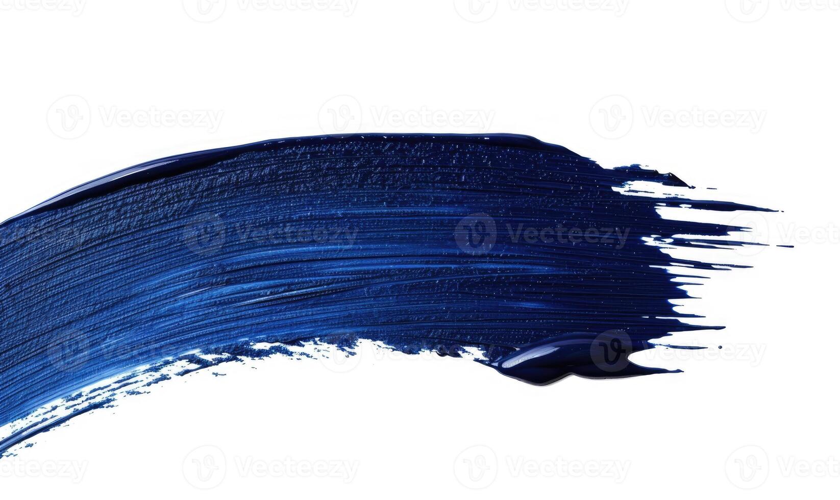AI generated Thin round brush stroke in deep blue on white background photo