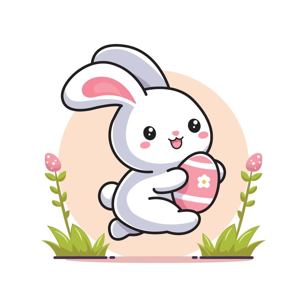 illustration of a cute vector design of an Easter bunny
