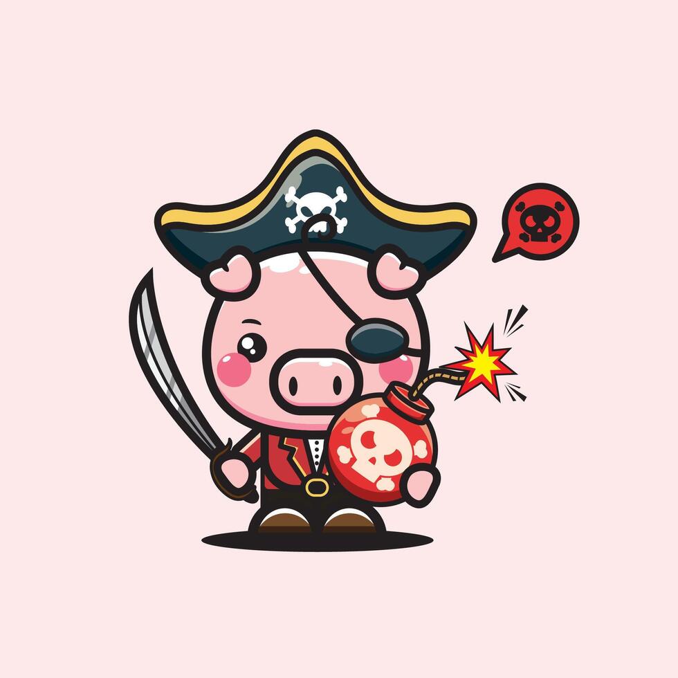 cute pig vector design illustration