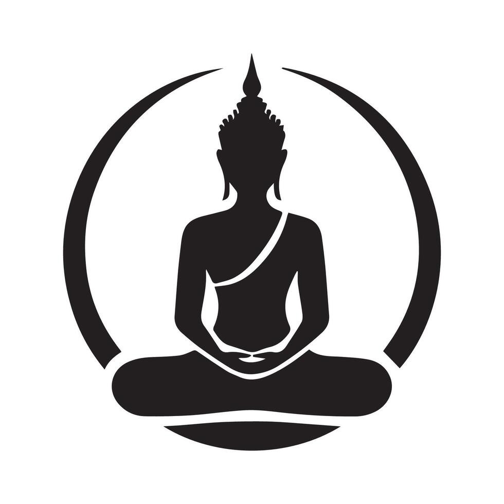 Buddha silhouette vector design meditating