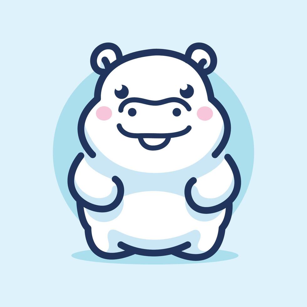 cute hippo vector design illustration, simple design