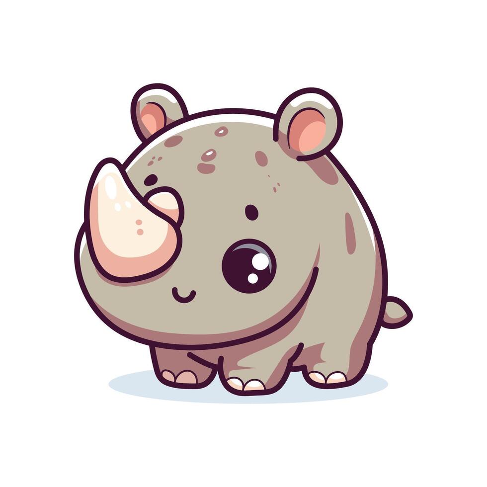 rhino cute vector design illustration
