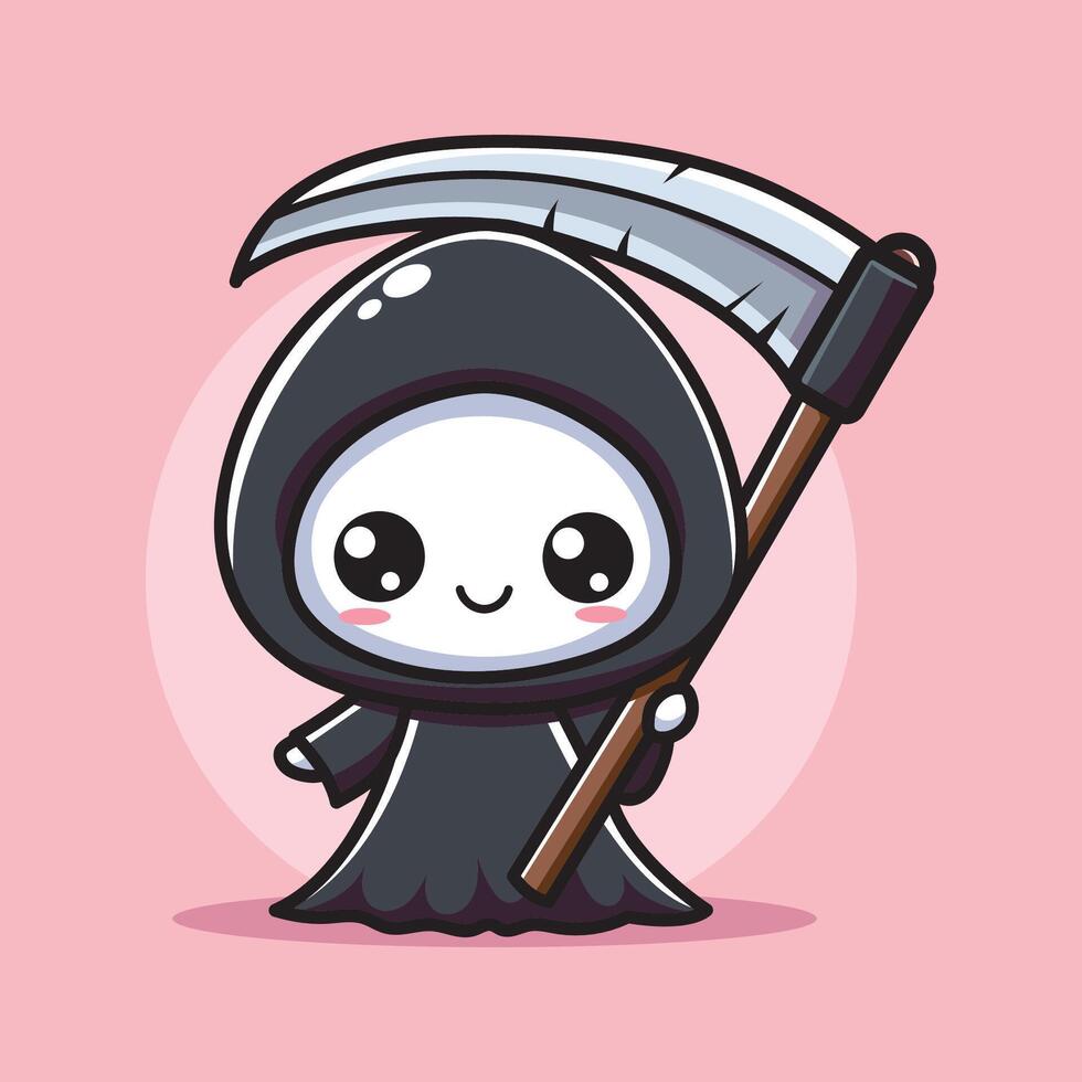 cute vector design illustration of angel of death