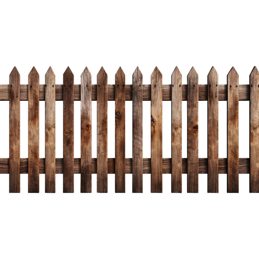 AI generated Brown Wooden Fence is Standing png