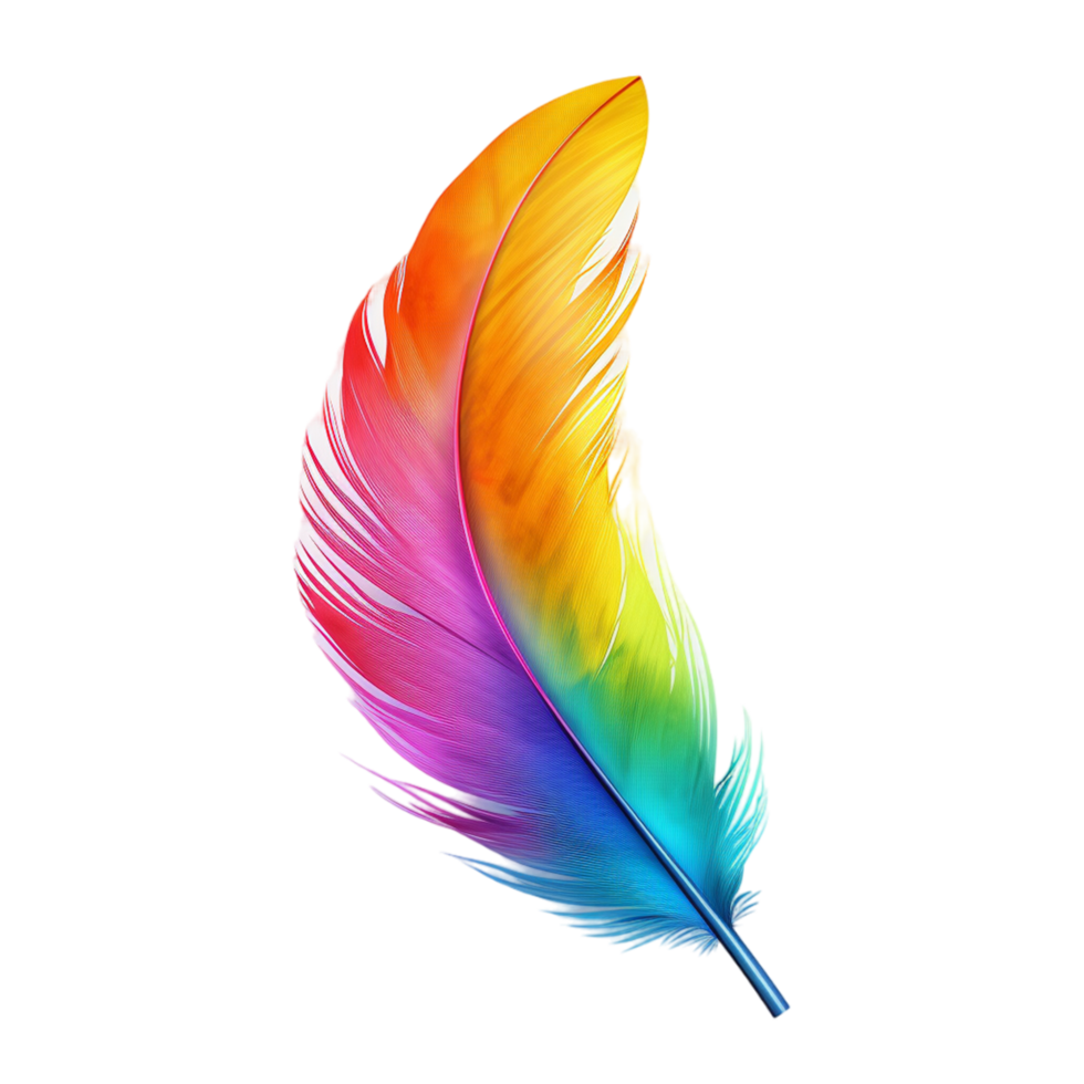 AI generated Colorful bird feather png