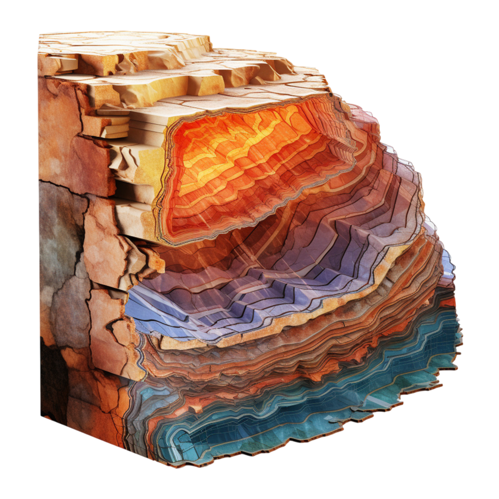 AI generated 3D Visualization of Geology Layers Geologists and Earth Science Enthusiasts png