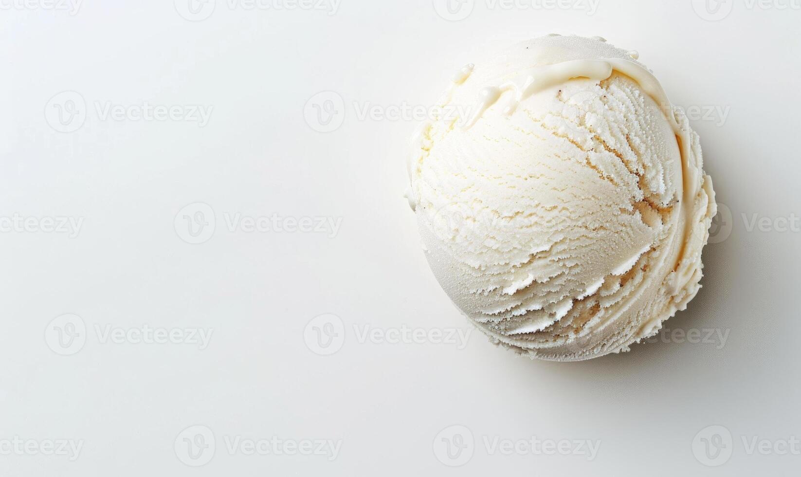 AI generated Vanilla ice cream scoop on white background photo