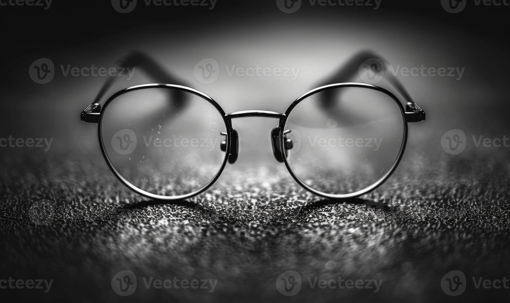 AI generated Eyeglasses on a dark background, close-up. Selective focus. photo