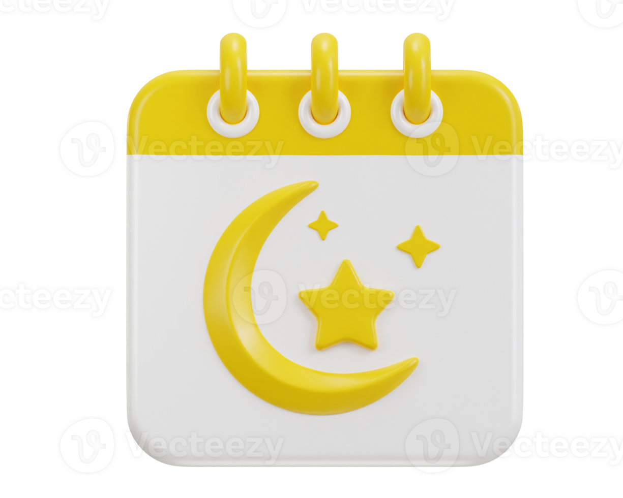 ramadan kalender ikon 3d tolkning illustration png