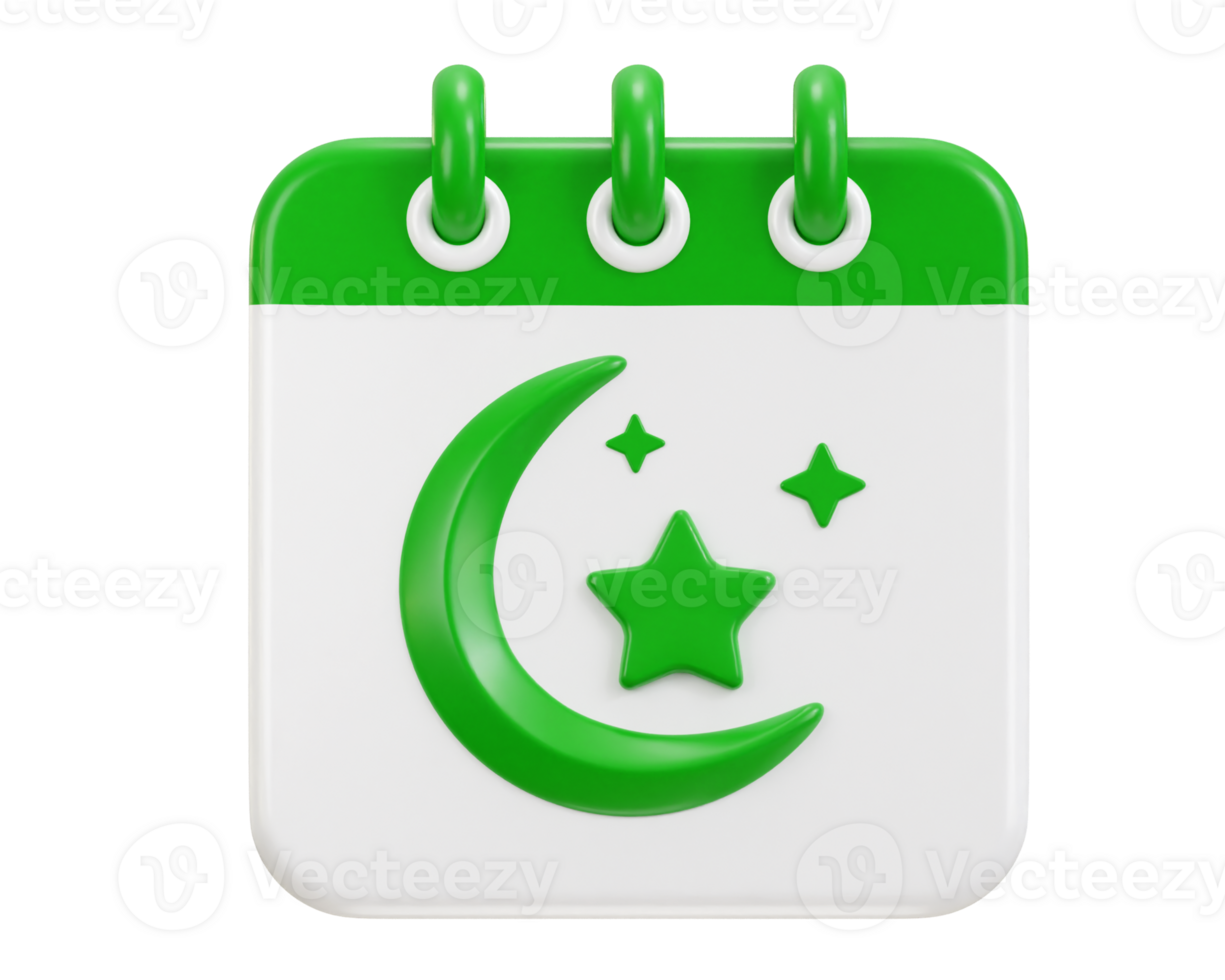 ramadan kalender ikon 3d tolkning illustration png