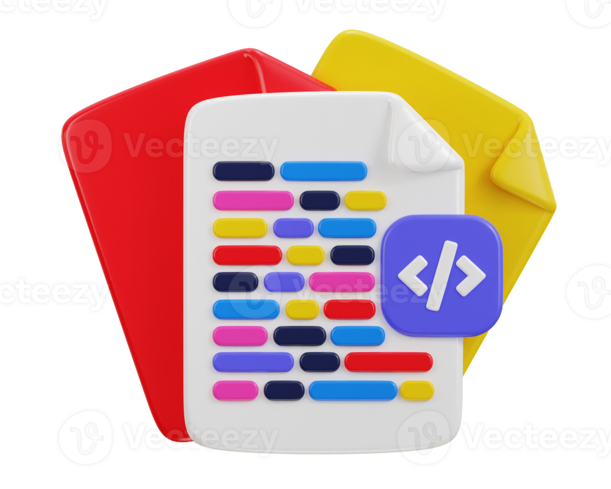 3d web development coding language on web page programming icon png