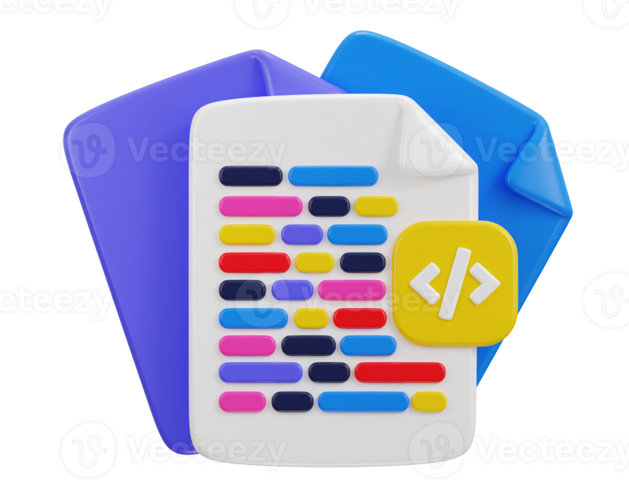 3d web development coding language on web page programming icon png