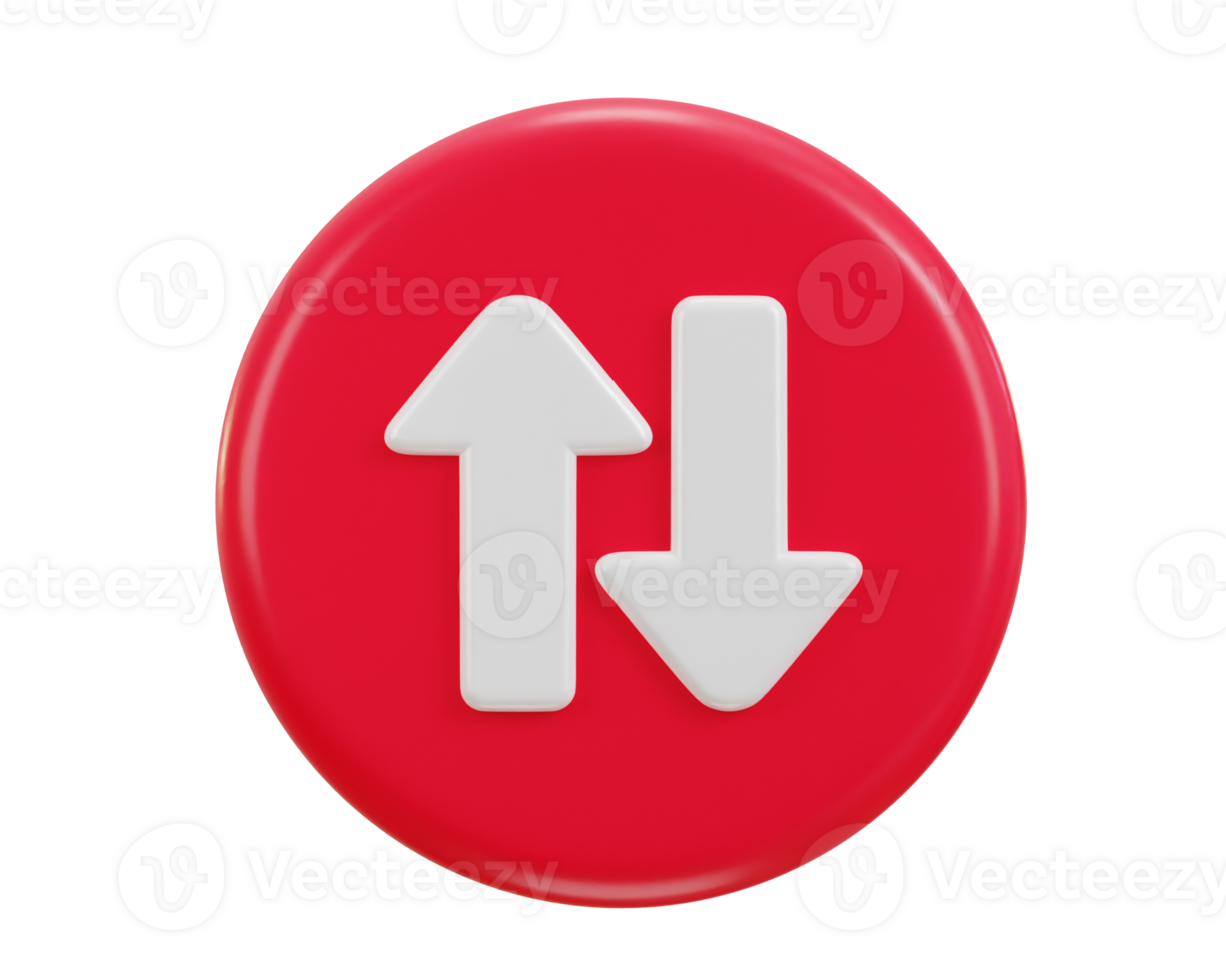 3d up and down arrow icon illustration png