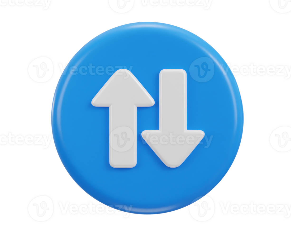 3d up and down arrow icon illustration png